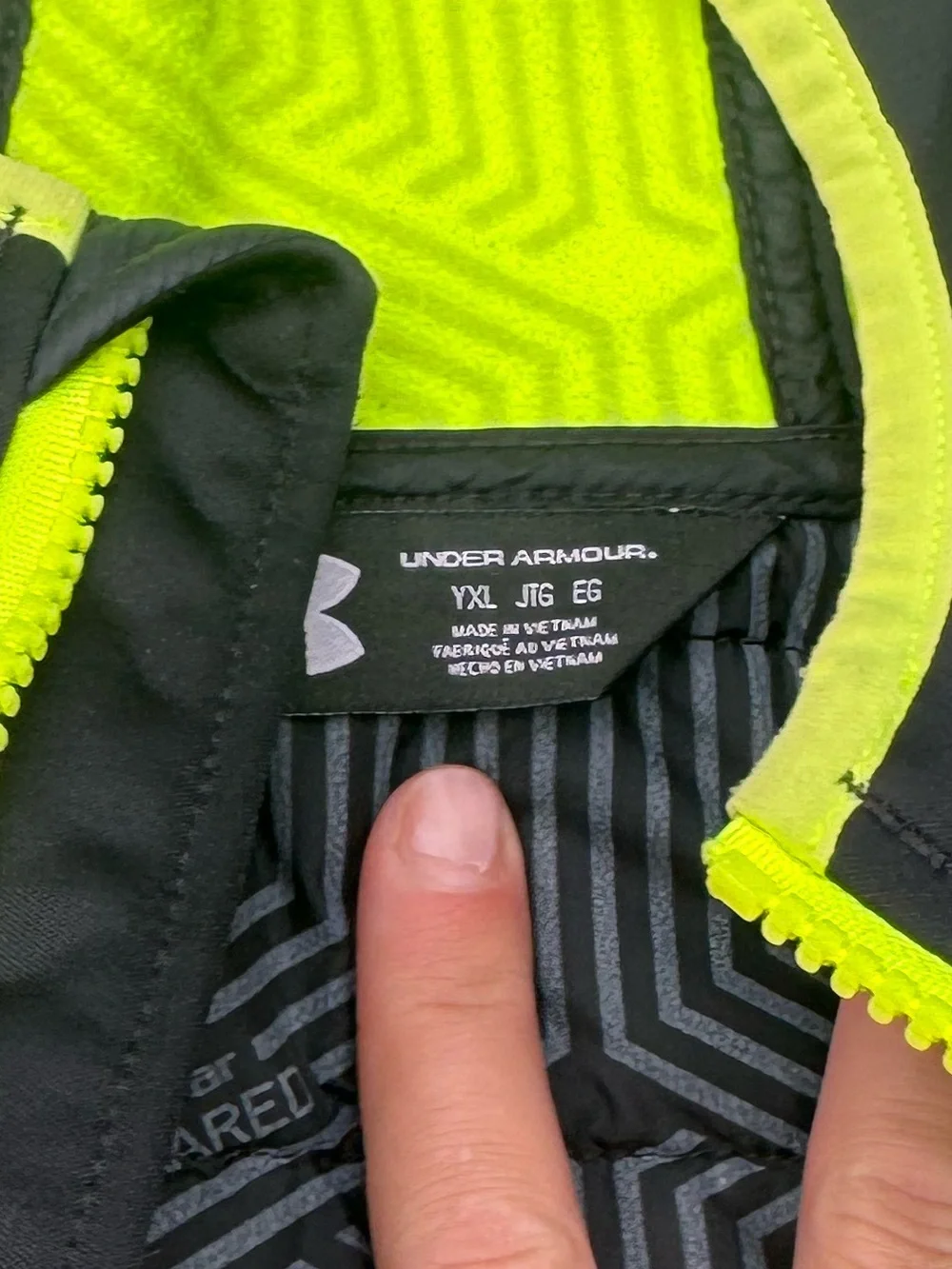 Under Armour Black Jacket with Neon Lime Trim